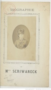 Biographie de Mlle Scriwaneck. 1877 . Source : BnF/ Gallica