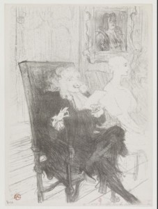 Truffier et Moreno dans Les Femmes savantes. Toulouse-Lautrec, 1893 Source : Bibliothèque de l'Institut National d'Histoire de l'Art, collections Jacques Doucet 