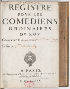 Source : Registres de la Comédie Française http://cfregisters.org/