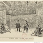 Théâtre du Marais. Scène du Cid, de Corneille : [estampe] / Ad. M. [sig.] Source BnF