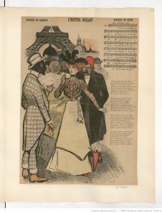 L'trottoir roulant (Babolin, Klotz) paru dans "Gil Blas Illustré". Illustration Paul Balluriau. 1900. Source : BnF/ Gallica 